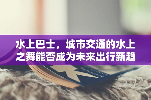 水上巴士，城市交通的水上之舞能否成为未来出行新趋势？