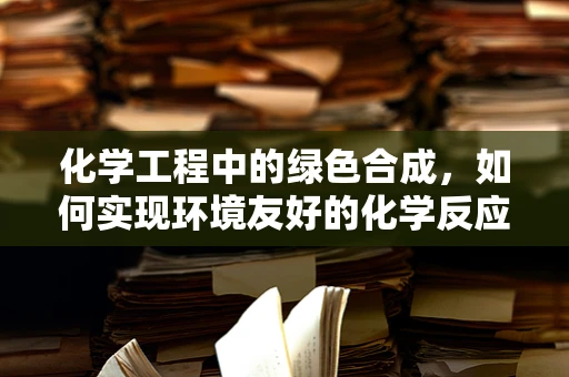 化学工程中的绿色合成，如何实现环境友好的化学反应？