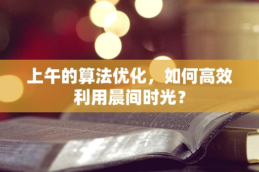 上午的算法优化，如何高效利用晨间时光？