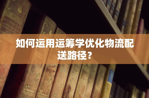 如何运用运筹学优化物流配送路径？